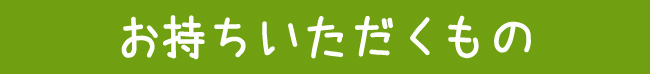 お持ちいただくもの